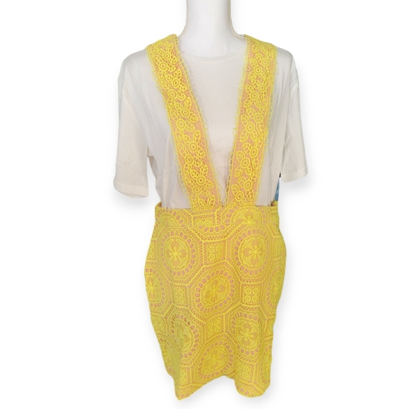 Anthropologie English Factory Contrast Lace Pinafore Dress - Picture 4 of 11